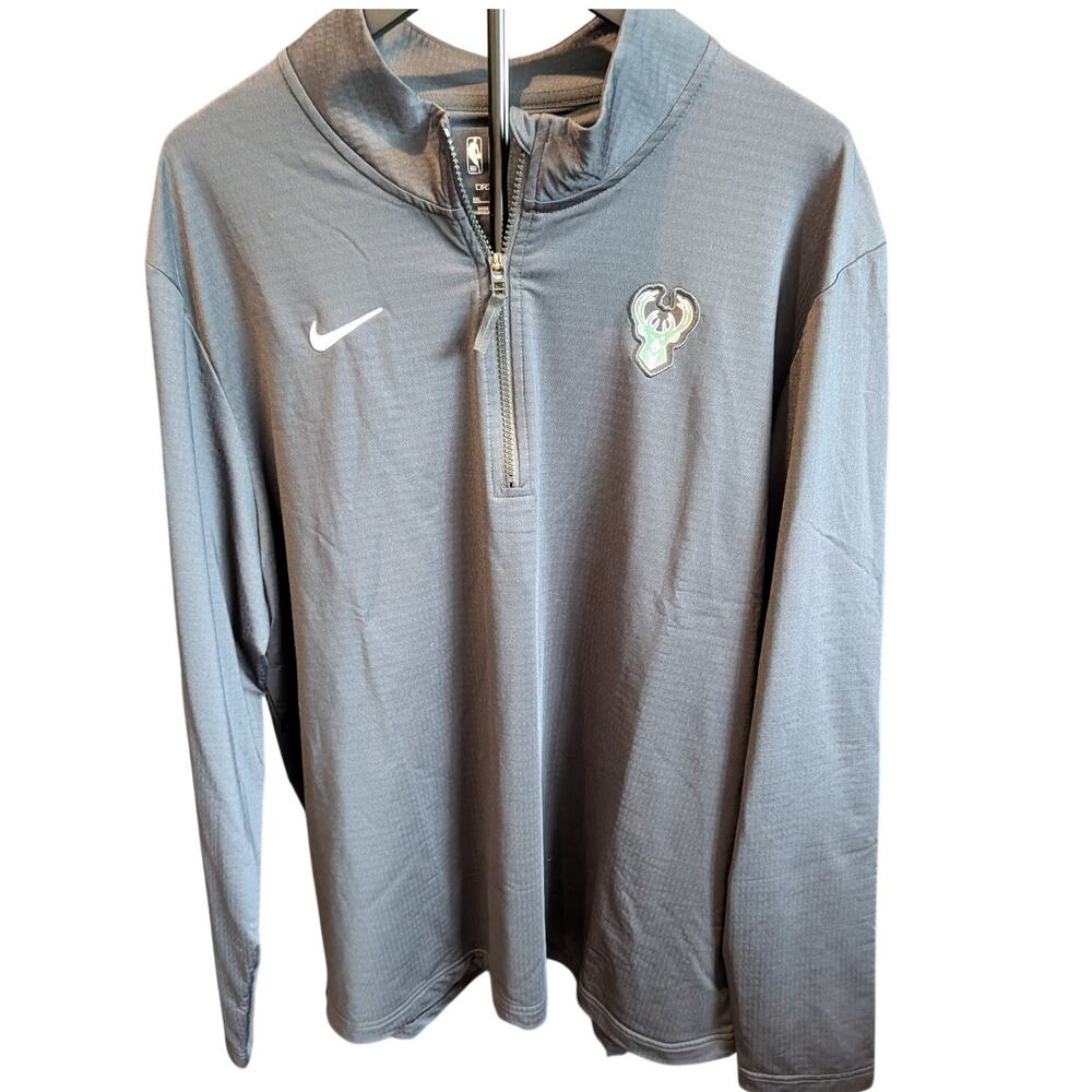 Nike Milwaukee Bucks Dri-FIT 1/4 Zip Pullover Hoodie Men XXL NBA